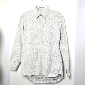 The Suit Company Men's White Extra Fine Cotton Long Sleeve Dress Shirt, Sz L